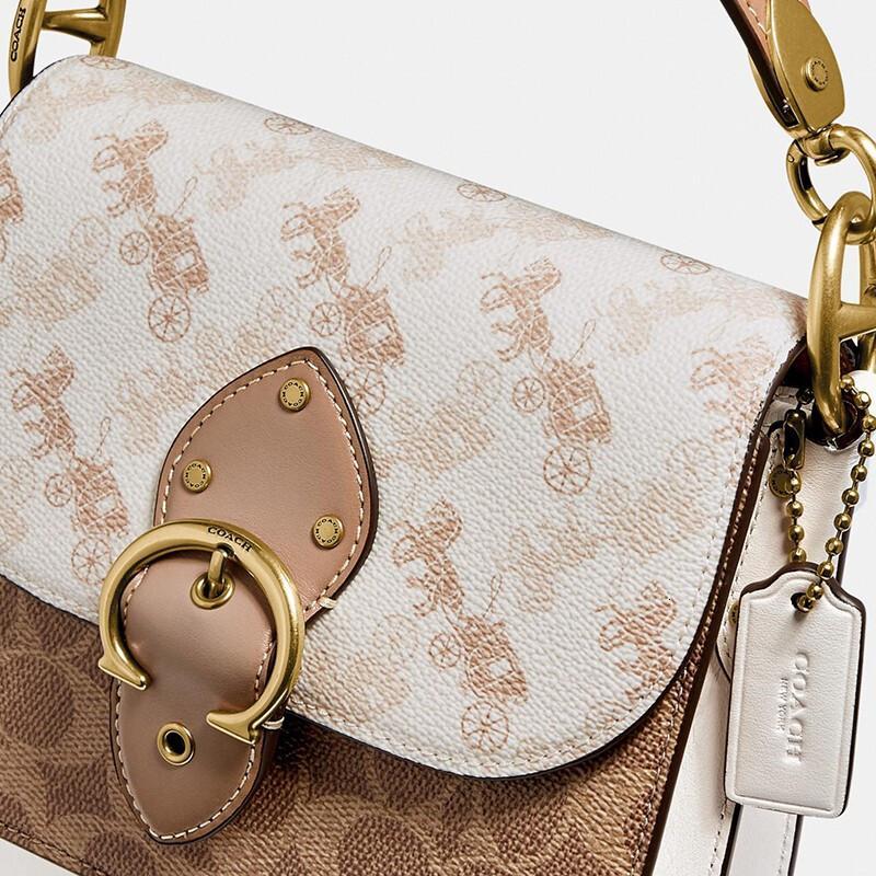 coach蔻驰女包beat18号经典马车图案时尚气质链条手提包翻盖搭扣女士