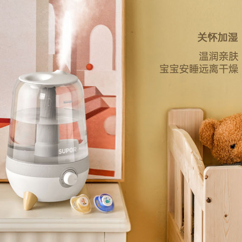 苏泊尔(SUPOR)空气加湿器卧室办公室迷你轻音广口上加水易清洁3.5L透明水箱大容量SC-AE35A
