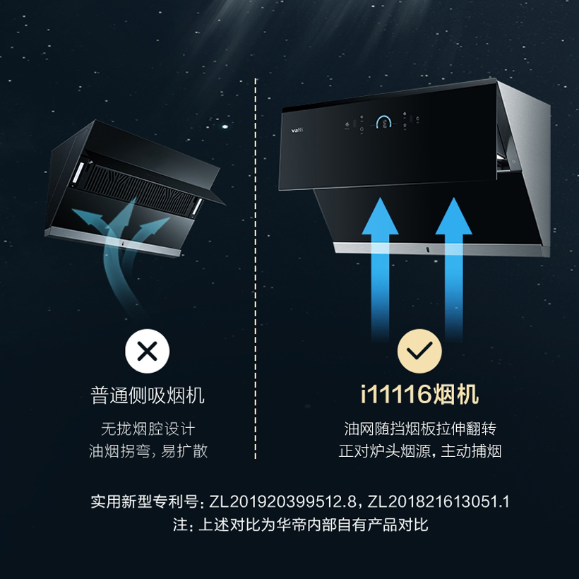 华帝(vatti)23m³吸力烟灶套餐顶侧双吸天然气抽油烟机燃气灶具挥手自动洗5.2kW大火灶i11116+89B高清大图