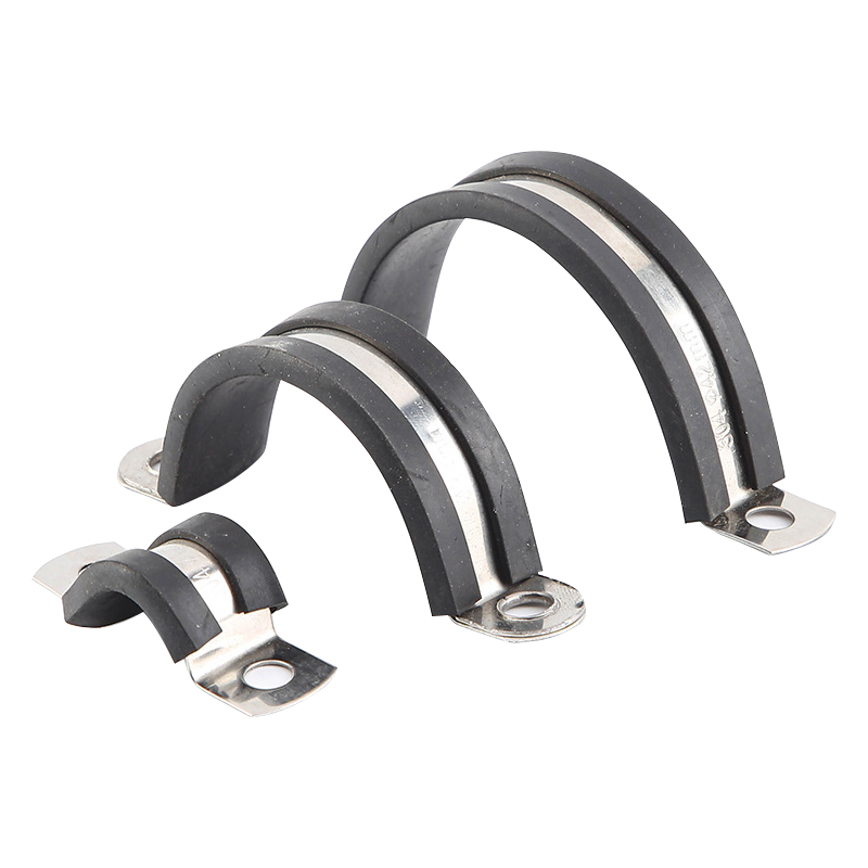 红鲸鱼 U型不锈钢胶条骑马卡 管卡管箍线夹抱箍(双铆40mm)个高清大图