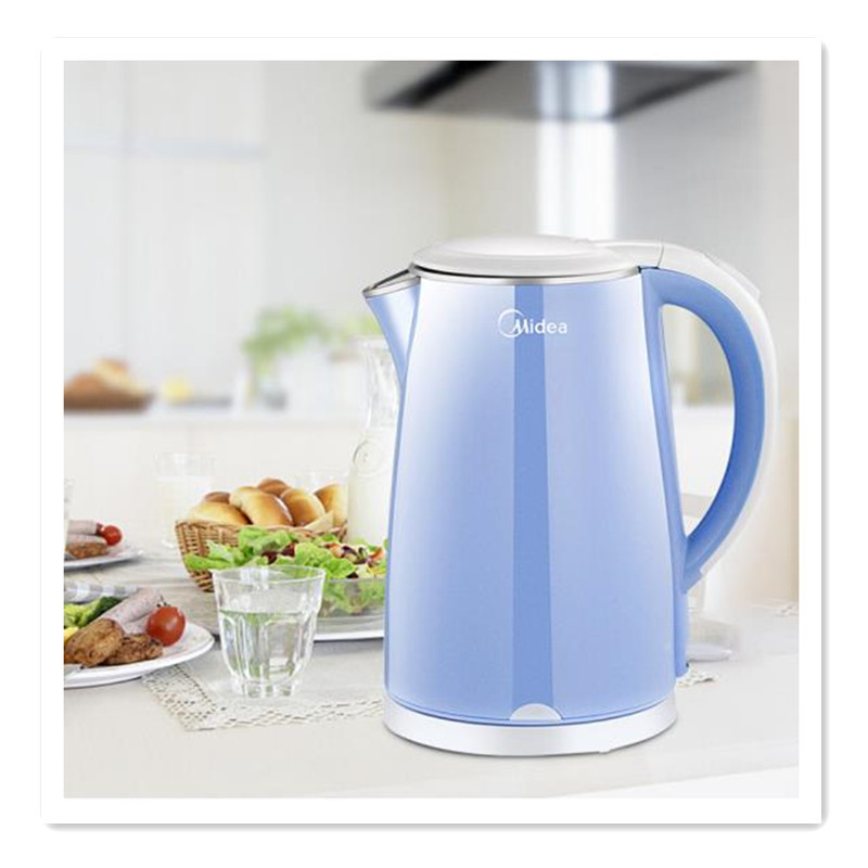 美的(Midea) YC 电水壶 电热水壶 304不锈钢 1.7L容量 双层防烫烧水壶