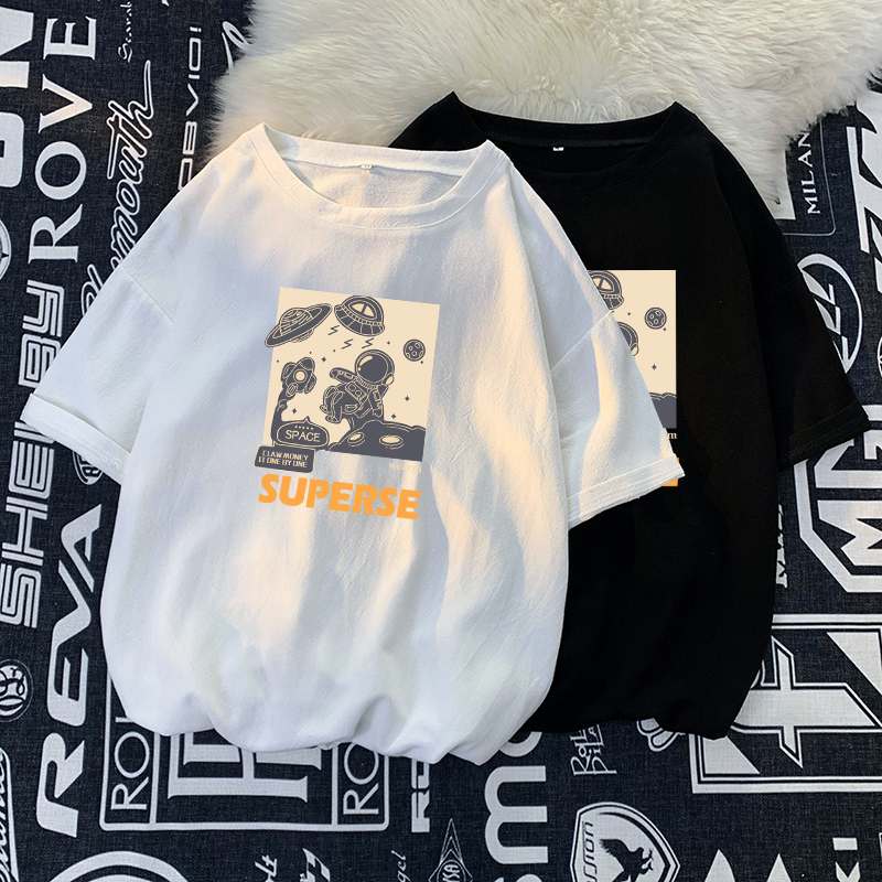 Claw money宽松大码亚麻短袖T恤男夏季休闲棉麻半袖青少年五分袖