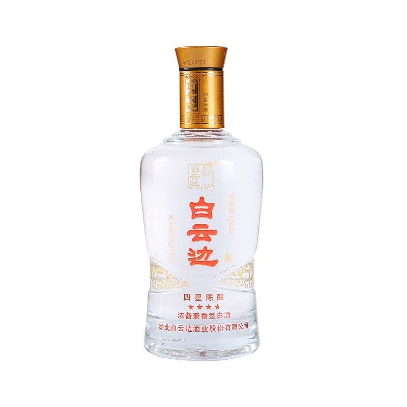 【新品未開封品】仙秦 白酒 500ml 53度 湖北白云边酒四星4星陈酿53度国产兼香型白酒500ML单瓶装【价格