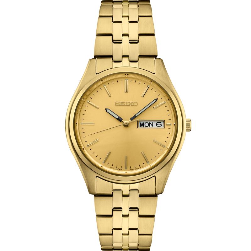 SEIKO/精工 男士手表 Essentials 系列时尚商务运动百搭日星双历钢带石英腕表