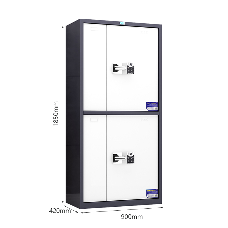 臻远 ZY5121116 文件柜档案资料柜钢制密码锁 灰白套通双节智能指纹锁高清大图