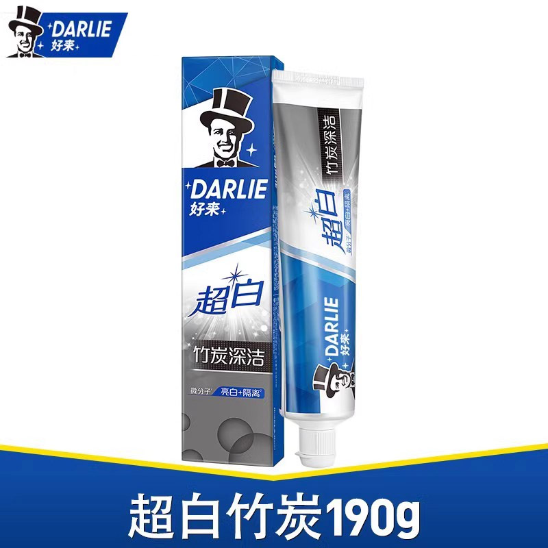好来原黑人牙膏超白竹炭深洁190g竹炭亮白去牙渍防蛀口气清新 竹炭深洁牙膏190g*1支