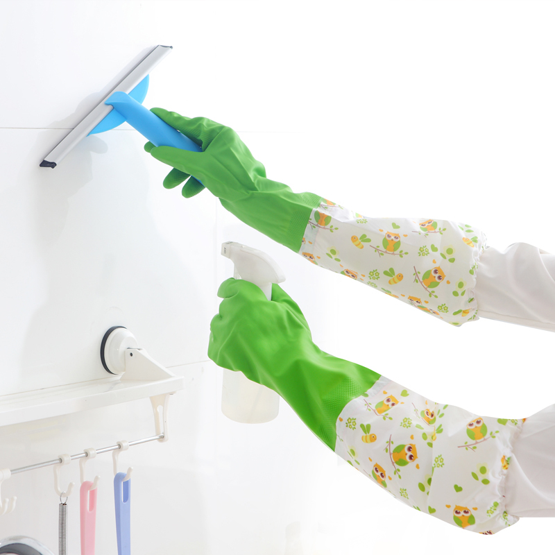 洗衣加绒保暖手套防水耐用加长加厚乳橡胶厨房洗刷碗家务