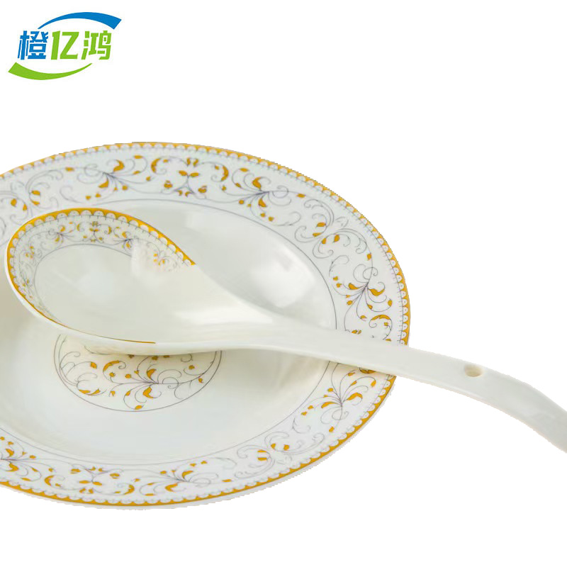 橙亿鸿 陶瓷餐具碗盘碟套装 28头汤碗/套高清大图