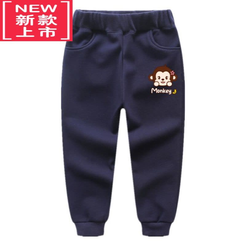 可莉允男童加绒加厚裤子春装2022新款儿童运动裤韩版潮小童保暖卡通3岁6保暖裤图片