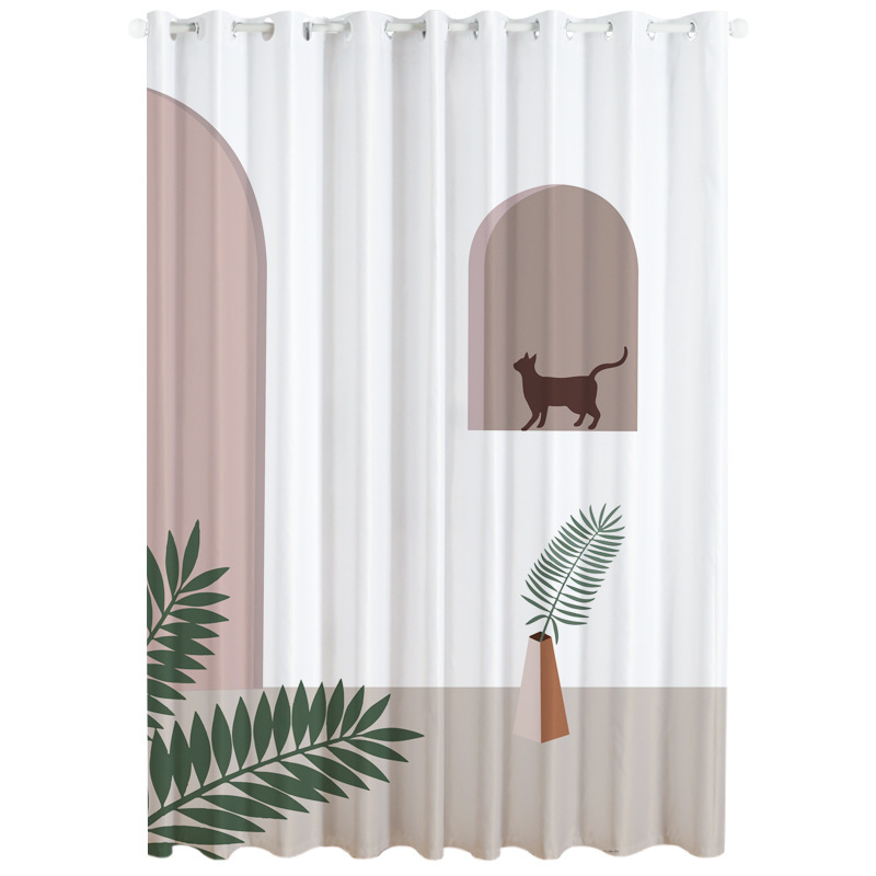 幸福派 门帘隔断帘卧室隐私家用分间房间客厅免打孔屏风挡风帘子布帘窗帘遮光窗帘挂钩纯色窗帘打孔窗帘飘窗客厅帘子 P1J莫兰迪 宽3.0米*高度2.7米打孔一片