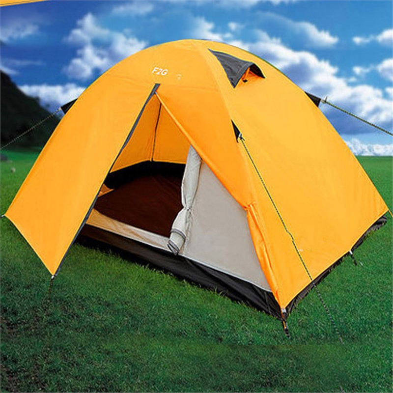 闪电客帐篷户外2人双层铝杆野外露营手搭旅行加厚家庭防风防暴雨