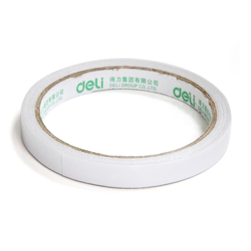 得力(deli)高粘性棉纸双面胶带 9mm*10y(9.1m/卷) 12卷袋装 办公用品 30400
