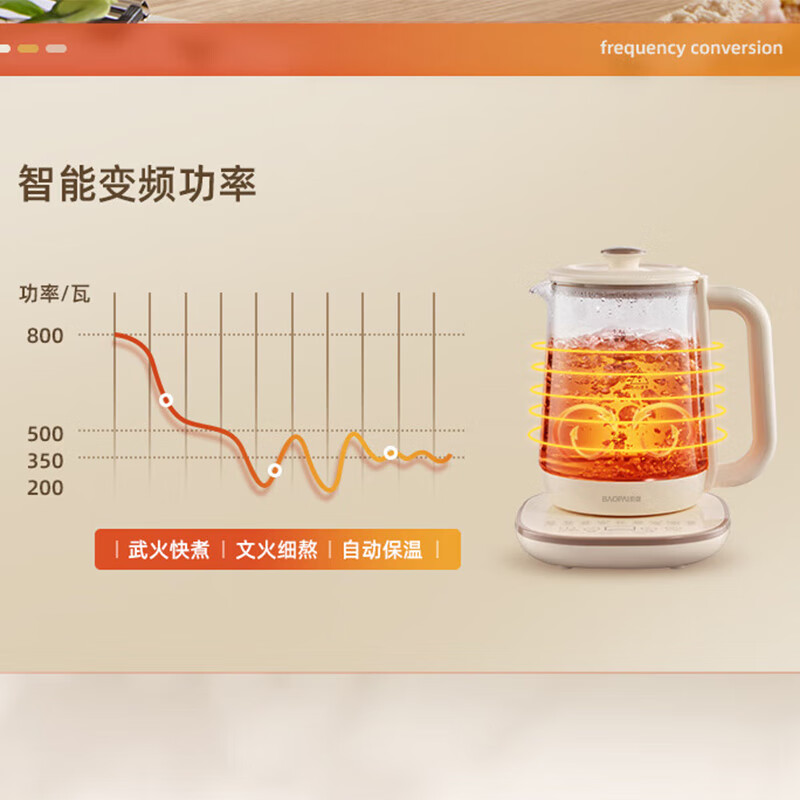 豹牌多功能养生壶 高硼硅玻璃壶 1.8L容量 24小时保温、定时 BP-9261高清大图