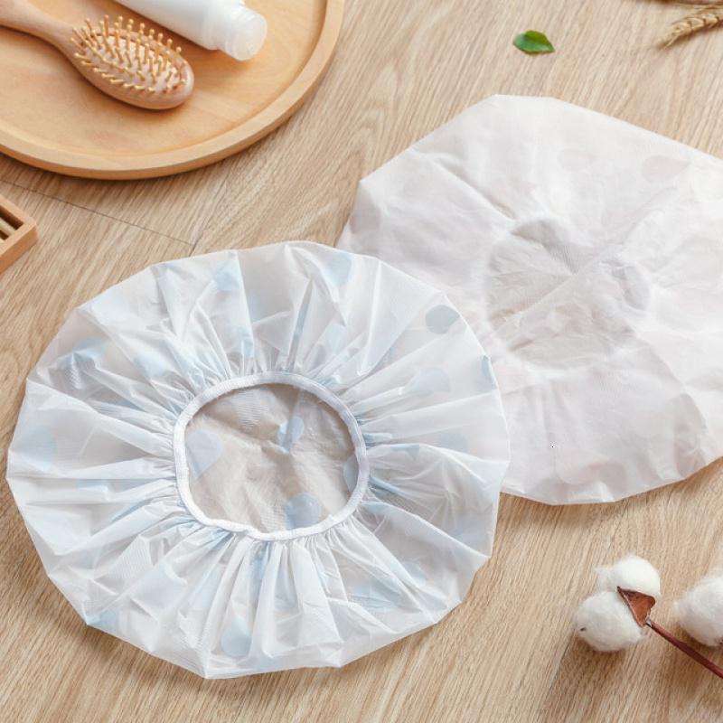 EVA防水浴帽成人女款洗澡头发罩 淋浴帽子防油烟发套烧饭家用后厨 三维工匠 浅蓝色高清大图