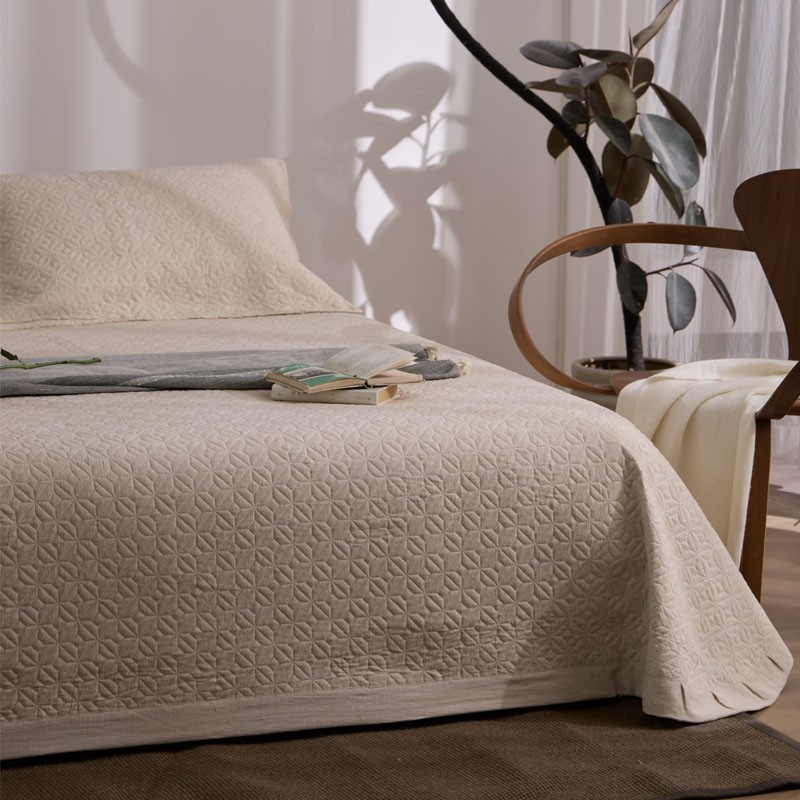 汉司家纺 HANSI-83 天丝麻床盖三件套 240*270cm (计价单位:套)黄色高清大图