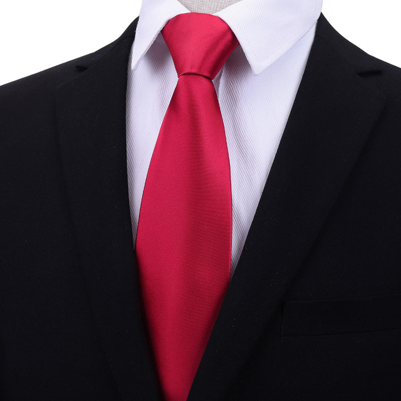 盛世曼尼带带帅男士商务正装新郎结婚拉链领带红色条纹懒人一拉的领带