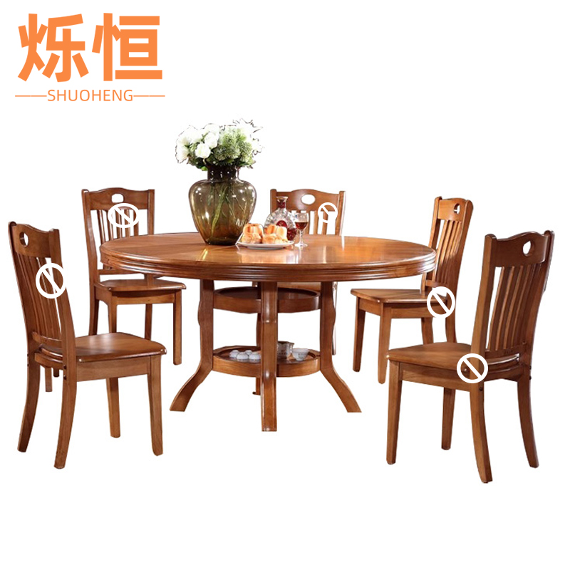 烁恒餐桌椅1.6m+8椅套高清大图