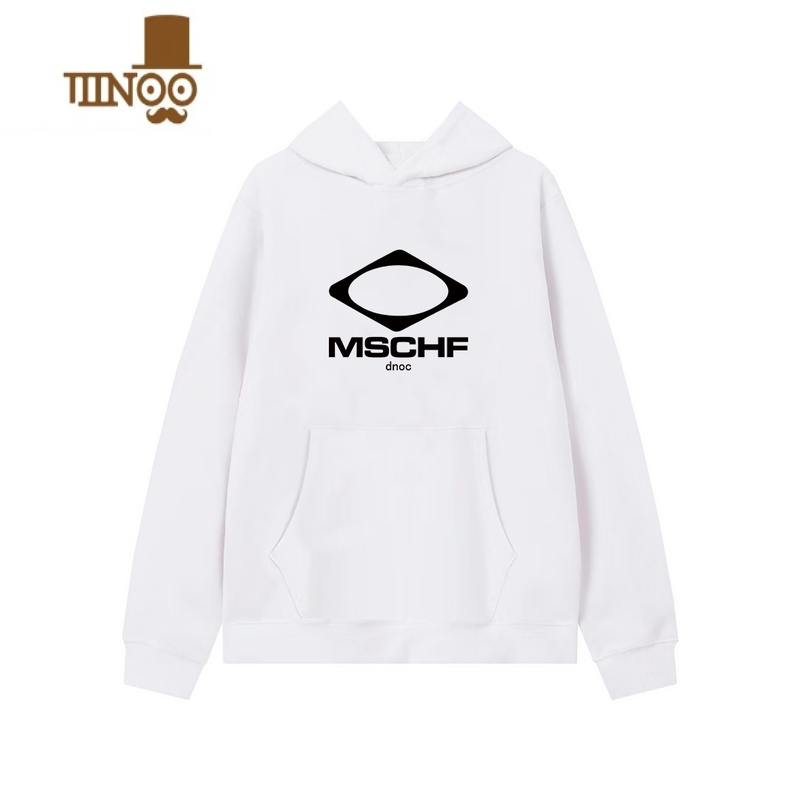 YANXU菱形印花连帽卫衣男女运动套头情侣装外套潮牌高清大图