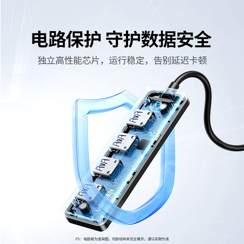 绿联 CM219 USB3.0 4 口 HUB 集线器高清大图