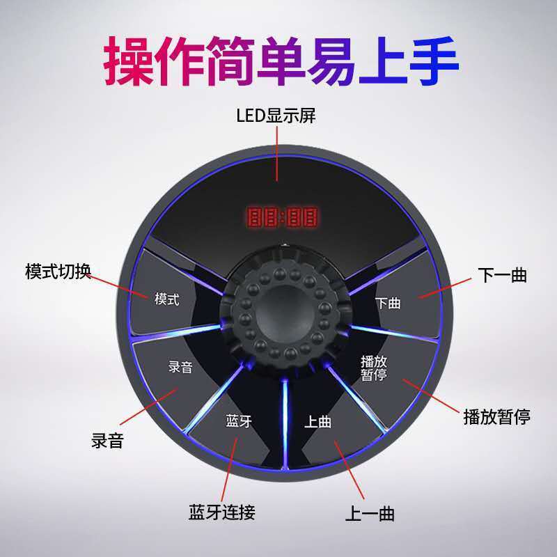 A107广场舞音响户外小音箱家用客厅K歌环绕立体声低音炮双喇叭音响大音量迷你无线蓝牙音箱小型便携式 木纹