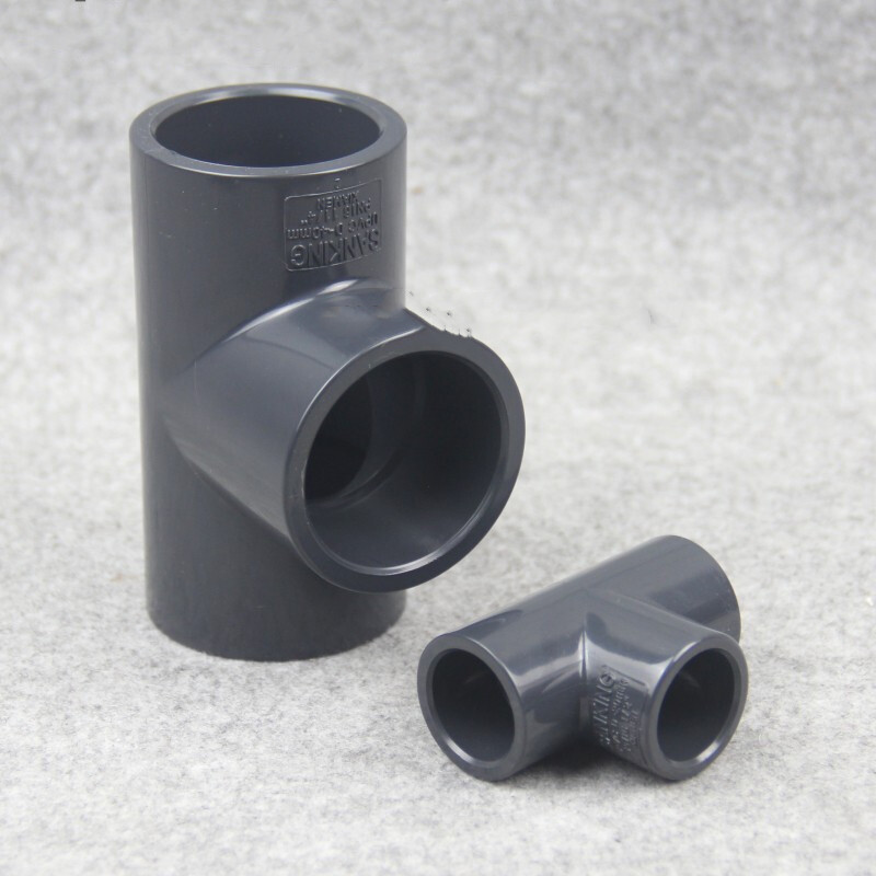 PVC三通 国标UPVC塑料水管管件 正三通 等径三通 内径40mm 10个装