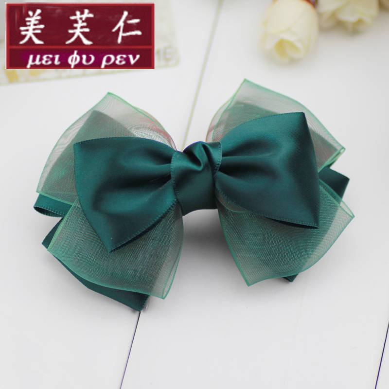 美芙仁饰季布艺顶夹蝴蝶结发夹韩国发饰弹簧夹成人发卡头饰盘发淑女