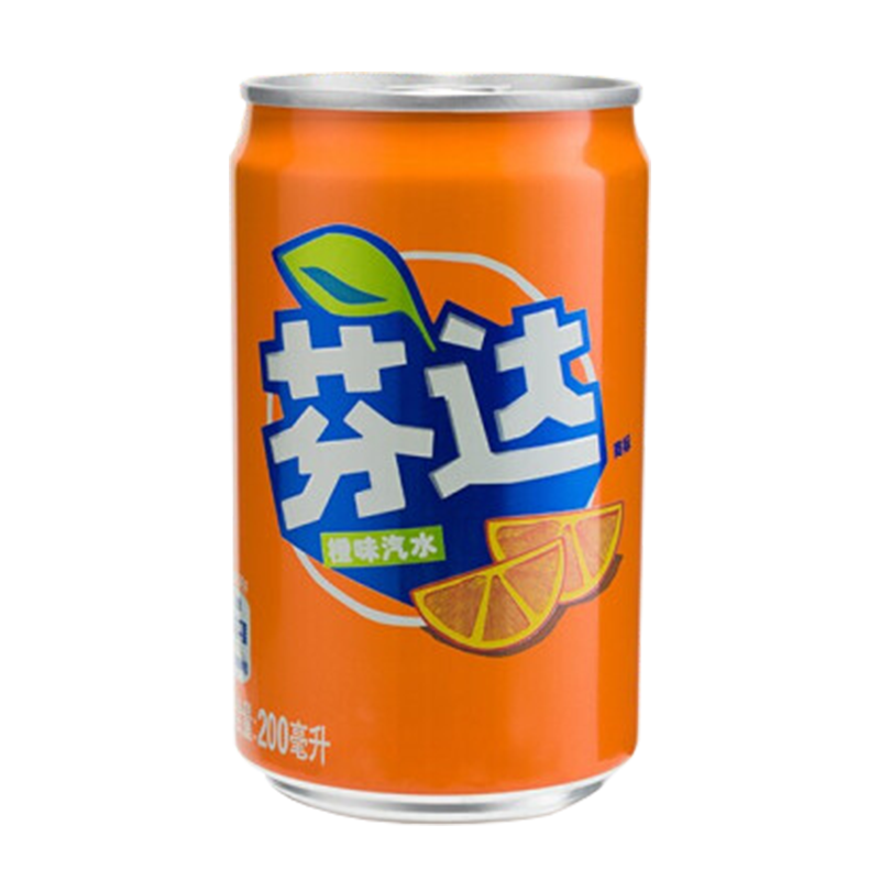 芬达饮料mini迷你罐0卡橙味汽水200ML罐整箱小瓶装零度无糖高清大图