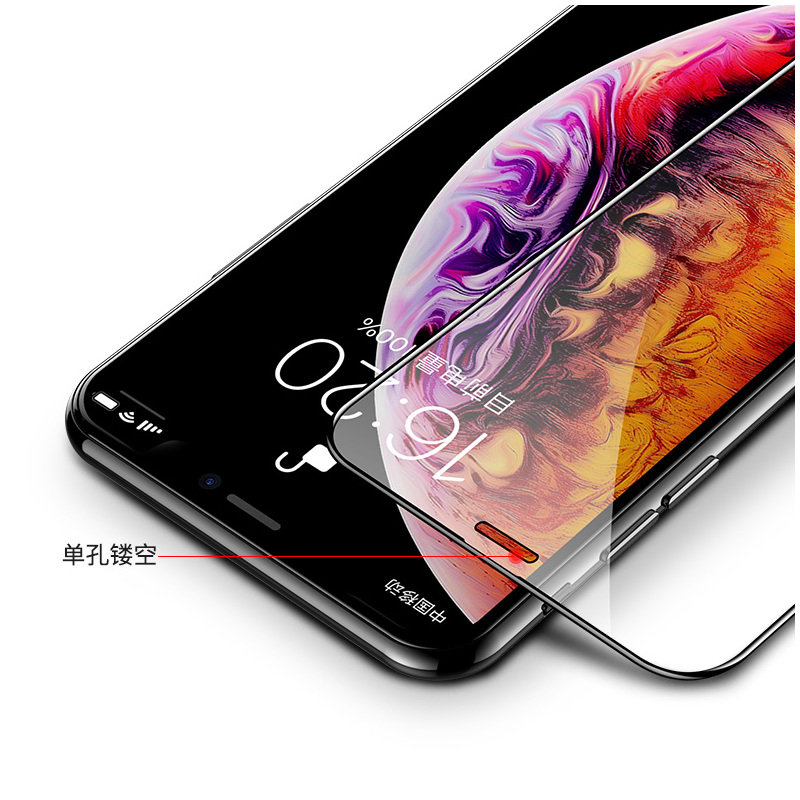 苹果x钢化膜xs/xr/max/6/7/8/plus手机贴膜iphone全屏覆盖6s玻璃防指纹iphonex半屏ipho