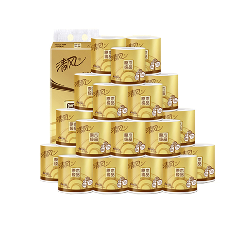 清风 原木金装 卷纸 125g 单卷