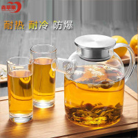 青苹果 加厚耐热玻璃茶壶花茶过滤冷水壶 明火加热煮茶牛奶凉水壶大容量防爆水具茶具1.8L