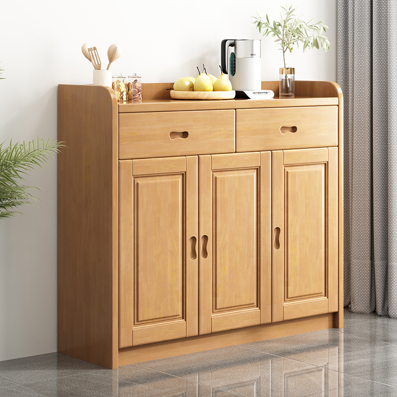 青木川 简约现代实木鞋柜家用进门口入户小户型两门三门四门阳台户外白色灰色大容量多层收纳储物柜鞋架高清大图