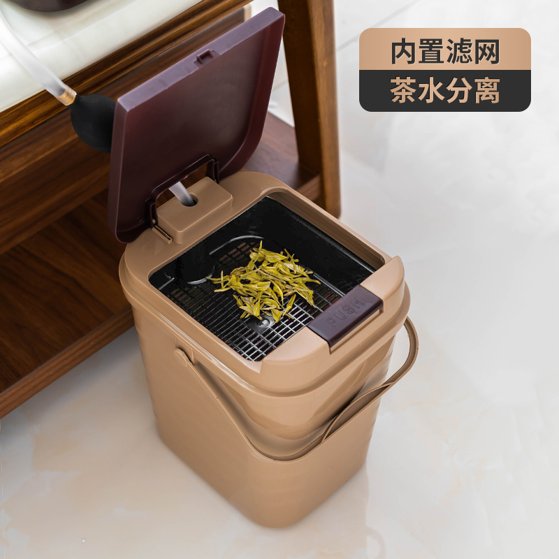[补贴10%]茶水桶废水桶茶具配件茶盘茶桌排水茶台垃圾桶茶桶茶渣桶下水茶道高清大图