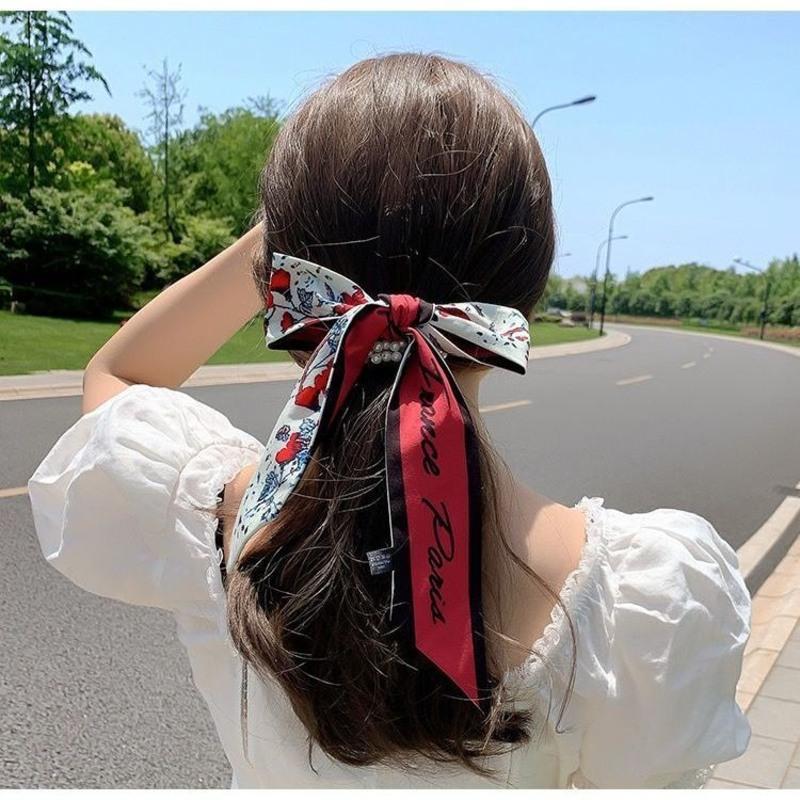 发带丝巾女扎头发头饰飘带法式浪漫外出绑发网红仙气可爱ins头巾浪漫