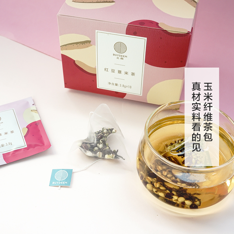 北鼎(Buydeem)红豆薏米茶 茶叶 茶包 袋泡茶 养生茶 养生汤 红豆薏米茶清甜好滋味 盒装 2-3人份