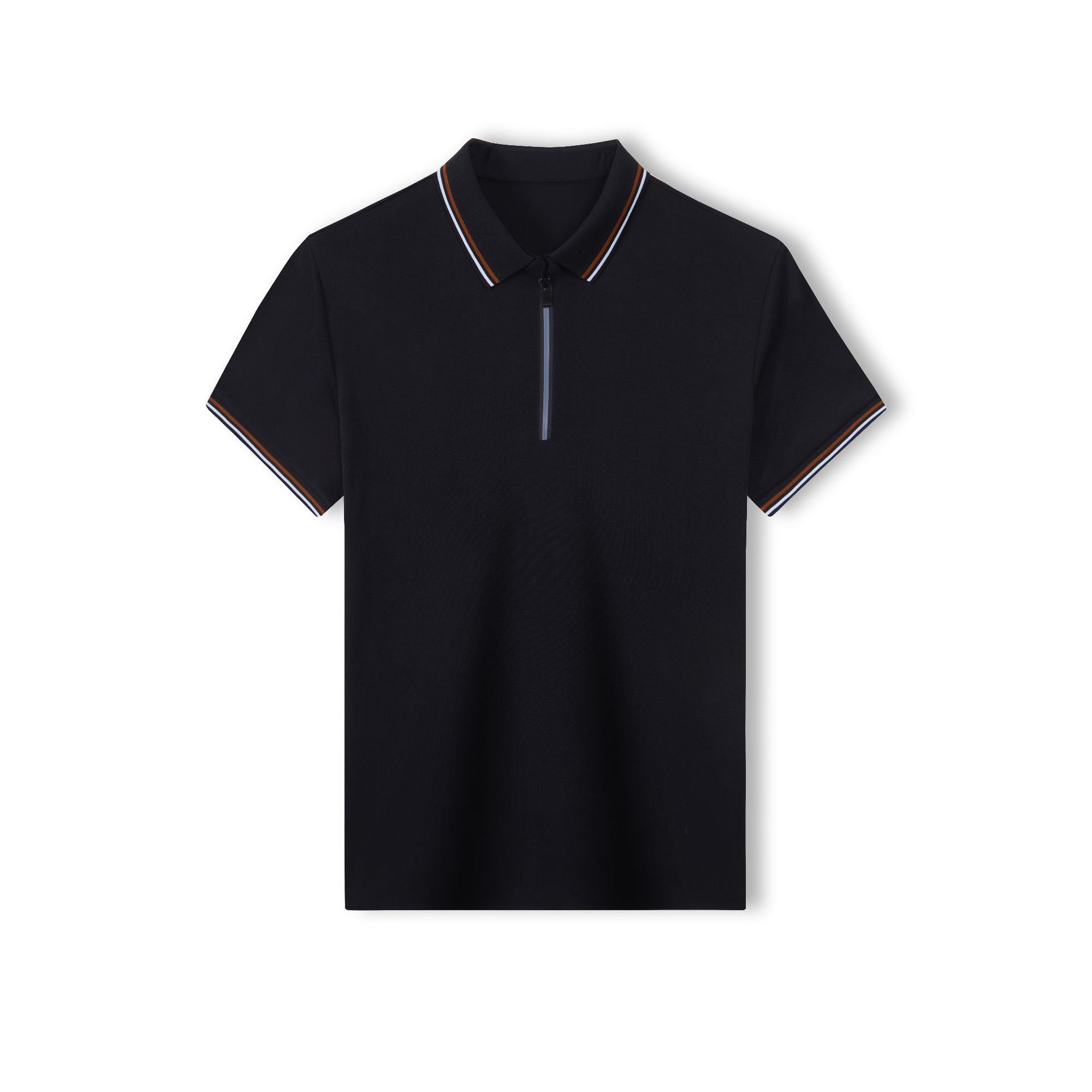 夏季短袖t恤男纯色潮牌男装上衣翻领商务休闲百搭打底POLO衫男高清大图