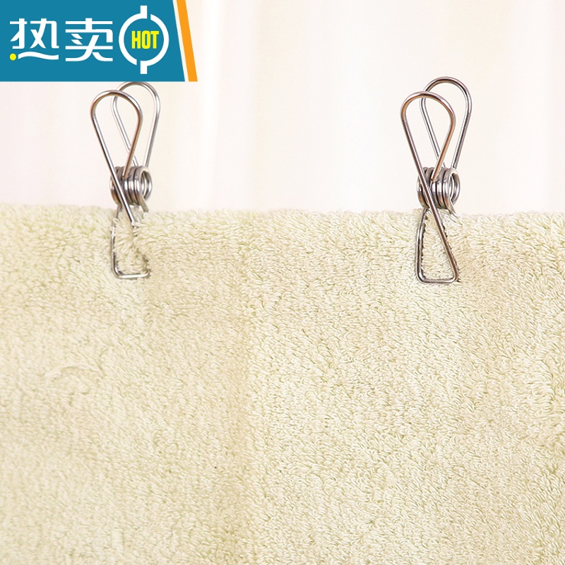 敬平40只夹子不锈钢晾晒衣服夹子晾毛巾衣夹小号防风夹子衣架办公家用 中号夹子40个装高清大图