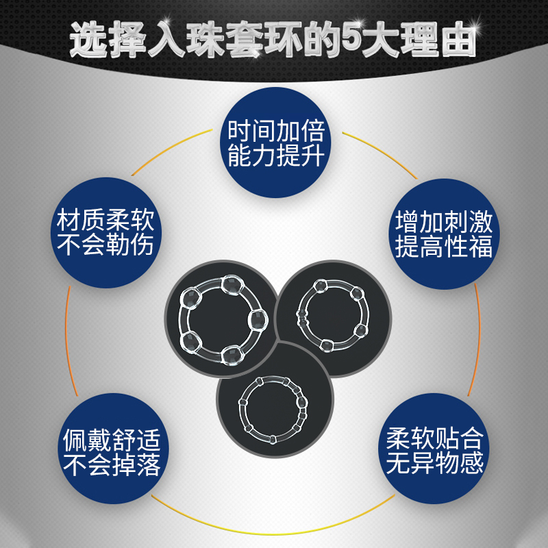 男用入珠高潮锁精环羊眼圈男士情趣用具成人防射套夫妻共用性用品
