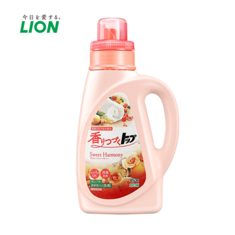LION狮王 TOP花香衣物柔顺剂通用洗衣液 850g花果香 瓶装高清大图