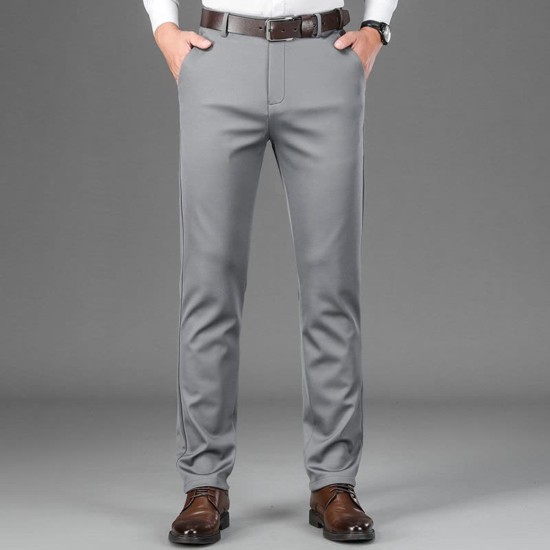 恒源祥2024秋季新款商务休闲裤男中年爸爸高腰弹力直筒西装长裤子图片