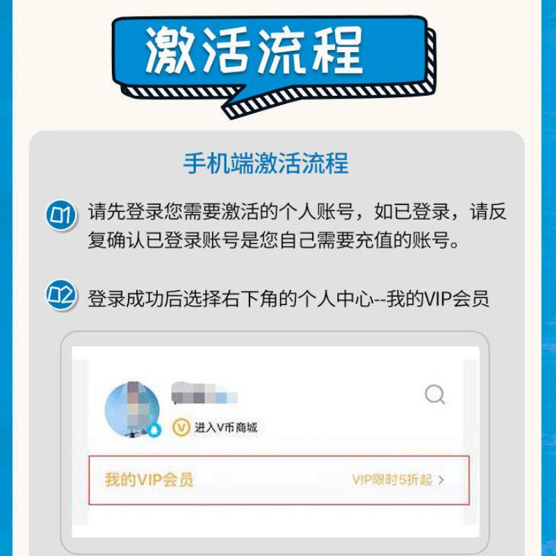 腾讯视频会员半年卡 VIP会员 6个月 填手机号激活码短信发送