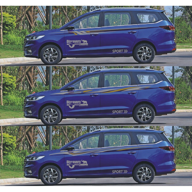 适用宝骏360车贴拉花腰线改装贴纸宝骏360专用车身彩条装饰个性贴花