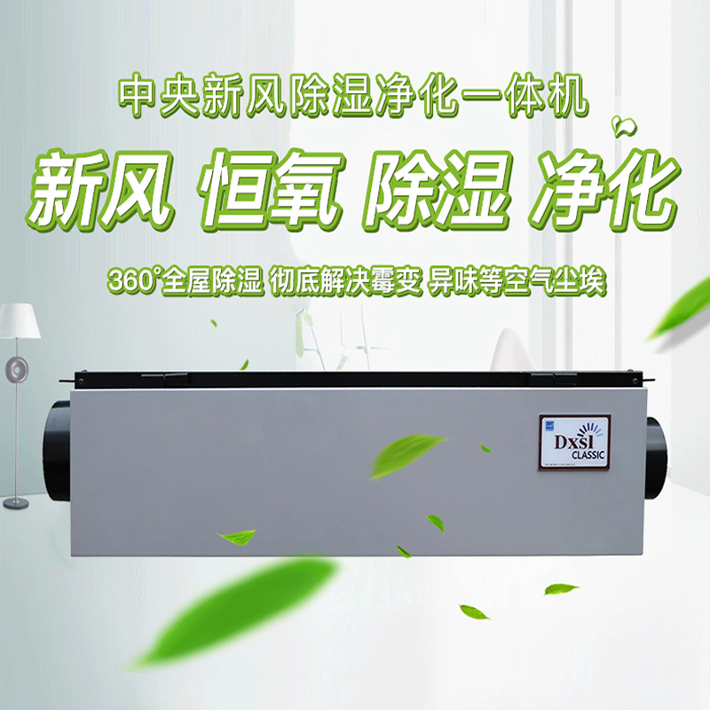 德西森立DSF-50商用别墅地下室办公室吊顶管道式新风净化除湿机抽湿器高清大图