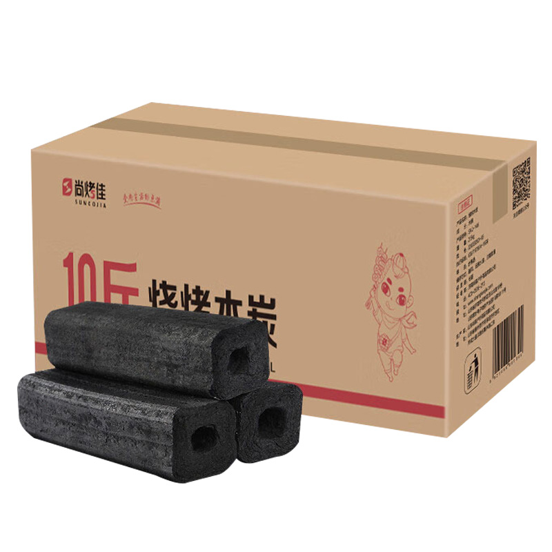 尚烤佳木炭10斤中空设计细密多孔高温压制持久耐烧SKJ-205-1