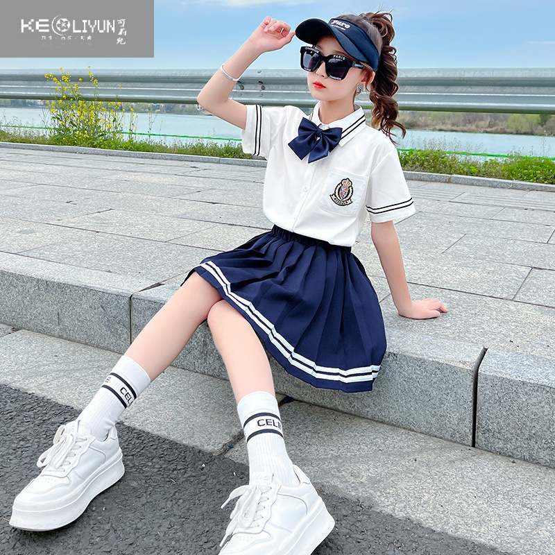 可莉允儿童jk套装女童学院风小学生jk制服套装半身裙两件套小女孩水手