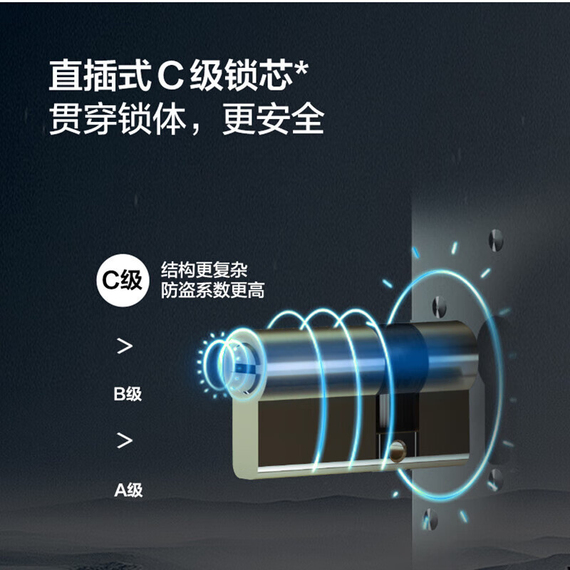TCL灵速双校准指纹智能门锁S10R Pro 曜石黑