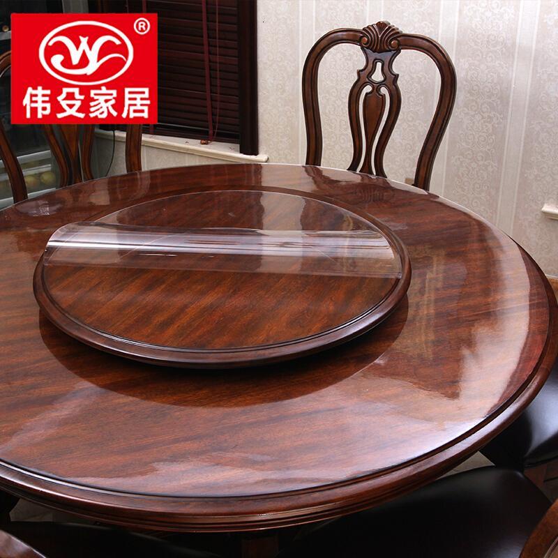 圆桌桌布PVC防水圆形餐桌布防烫软玻璃圆桌垫透明磨砂塑料台布