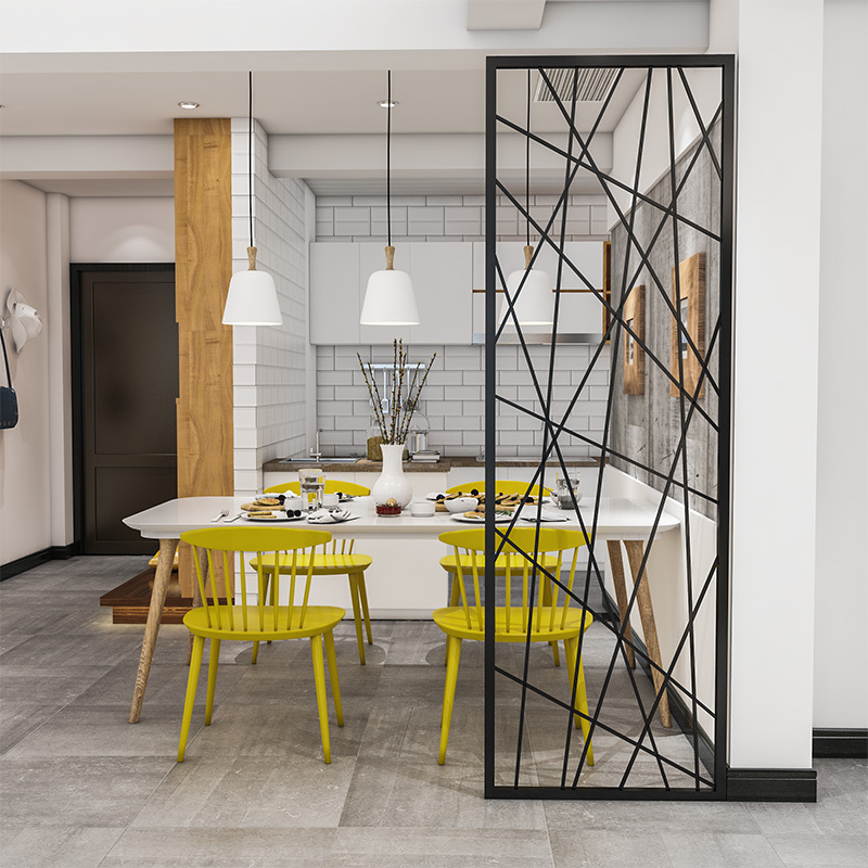 北欧铁艺屏风隔断客餐厅火锅店网红隔断镂空玄关装饰入户干湿分离定制