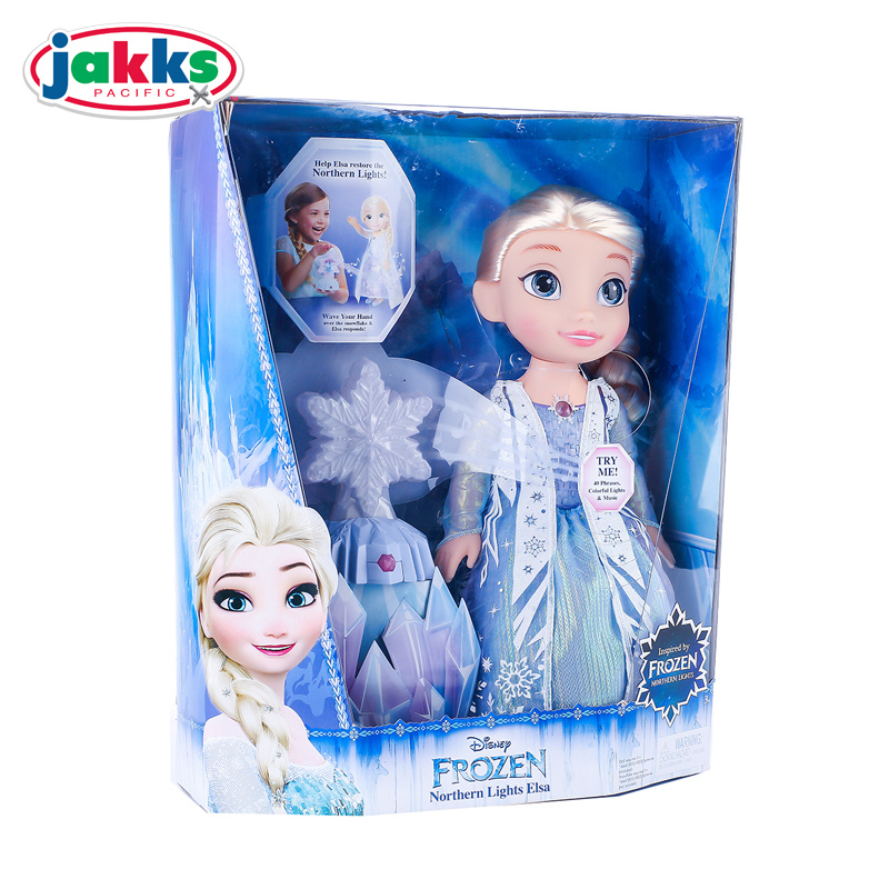 jakks 迪斯尼女孩玩具 冰雪奇缘艾莎发光公仔29775