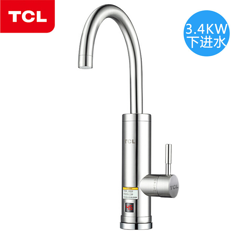 TCL 电热水龙头金属数显双手柄厨房加热速热即热式水龙头多处可用免储水 下进水TDR-30JX