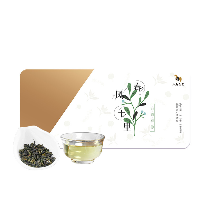 八马茶叶 安溪原产清香型铁观音乌龙茶 盒装210g